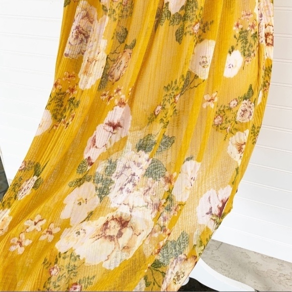 Free People Mustard Floral Blouse - Picture 6 of 7